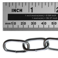 ASEC Steel Welded Chain Silver 2.5m Length 3mm x 21mm - 2.5m