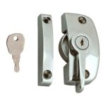 ASEC Window Pivot Lock Brushed Silver Locking With 11.5mm Keep