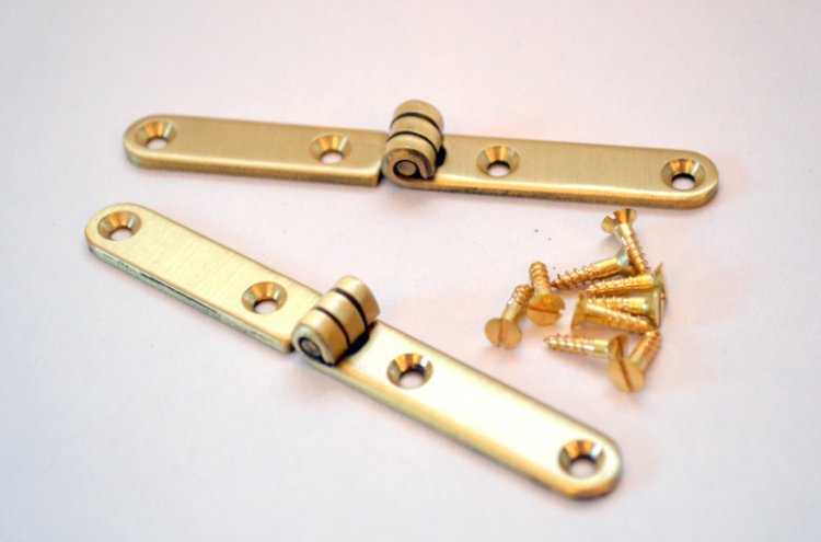 Brass Strap or Writing Slope Hinge (Pair) - Click Image to Close