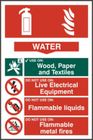 ASEC Fire Extinguisher 200mm x 300mm PVC Self Adhesive Sign Water