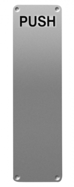 ASEC 75mm Wide Stainless Steel `Push` Finger Plate 300mm x 75mm `Push`