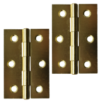 ASEC Steel Butt Hinges 75mm Electro Brass