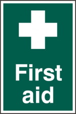ASEC `First Aid` 200mm x 300mm PVC Self Adhesive Sign 1 Per Sheet