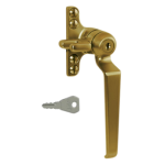 STEEL WINDOW FITTINGS B195 Key Locking Window Handle RH Antique Brass