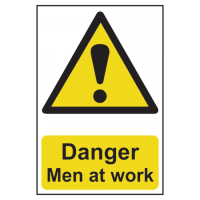 ASEC `Danger: Men at Work` Sign 200mm x 300mm 200mm x 300mm