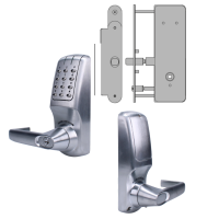 CODELOCKS CL5030 Battery Operated Digital Lock Brushed Steel With XTD Gate Lock CL5030 BS XTD With Passage Set