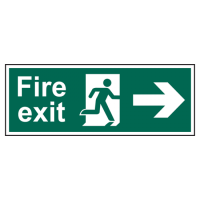 ASEC Fire Exit Arrow Direction Sign 400mm x 150mm Right