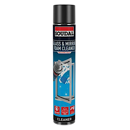 SOUDAL Glass & Mirror Foam Cleaner Aerosol Can 750ml - Click Image to Close