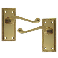 ASEC Georgian Plate Mounted Lever Furniture PB Lever Latch Boxed