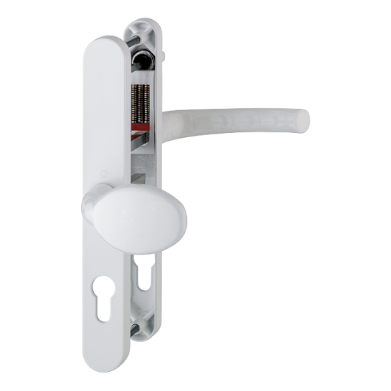 HOPPE UPVC Lever / Moveable Pad Door Furniture 76G/3633N/3623N/1710 92mm/62mm Centres White - Click Image to Close