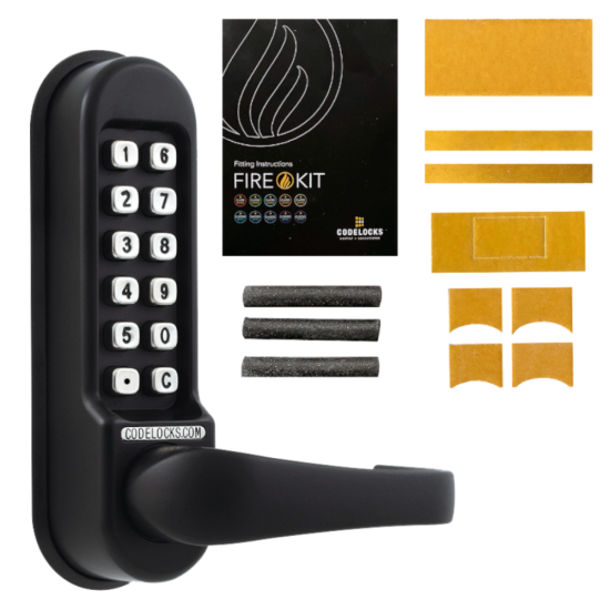 CL0510 Marine By Codelocks Digital Lock Black - CL0515 With Passage Set And Fire Kit - Click Image to Close