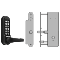 CODELOCKS CL0530 / CL0535 Digital Lock Black Marine Grade with XTD Gate Lock CL0530 BK MG XTD Without Passage Set