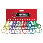 ASEC Metal Belt Clip Key Ring Assorted Colours - Pack Of 12