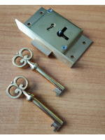 3'' Cut Cupboard Lock 2 Lever 240B LH - Brass Fancy Keys
