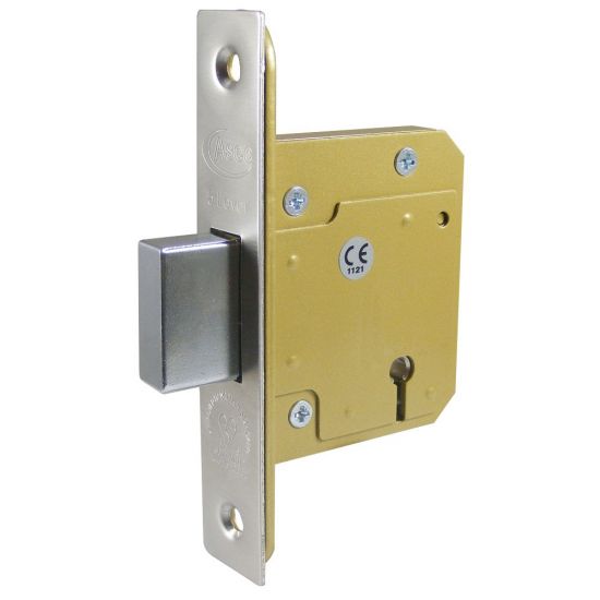 ASEC BS 5 Lever British Standard Deadlock 76mm SS KD Boxed - Click Image to Close