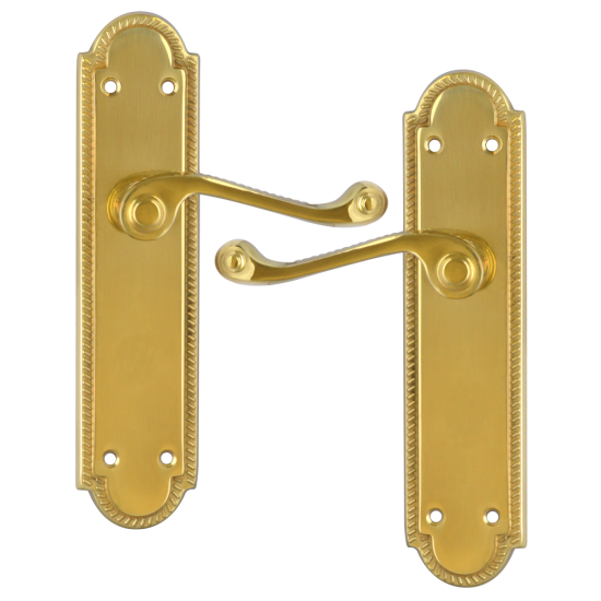 ASEC Georgian Shaped Plate Mounted Lever Furniture PB Lever Latch - Click Image to Close