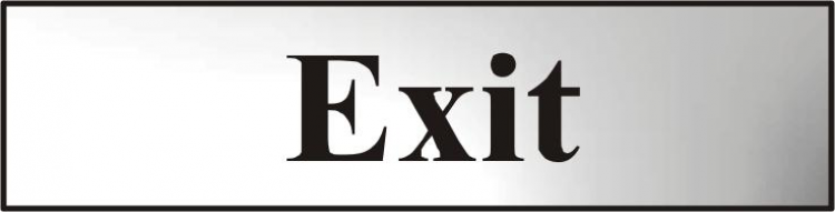 ASEC `Exit` 200mm x 50mm Chrome Self Adhesive Sign 1 Per Sheet - Click Image to Close